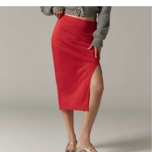 Anthropologie Maeve Bombshell Red Pencil Skirt